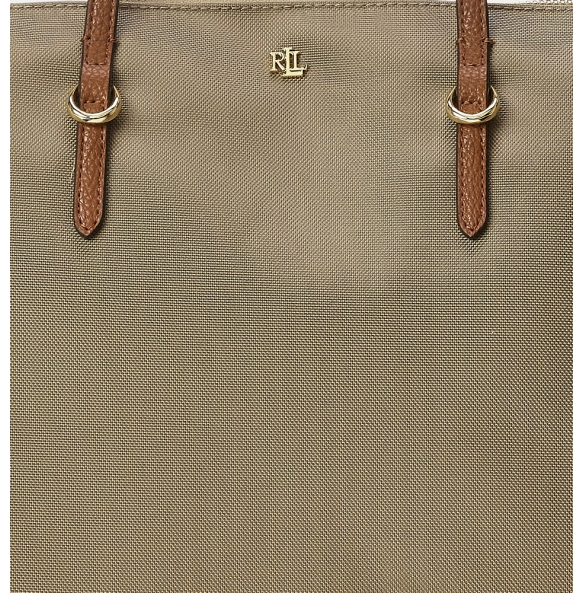 Τσάντα RALPH LAUREN Medium Keaton Nylon Tote Bag 431916737/003 Σκούρο Μπεζ