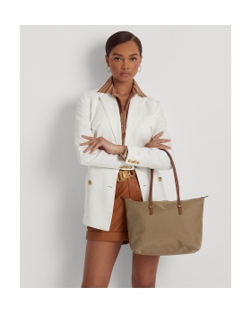 Τσάντα RALPH LAUREN Medium Keaton Nylon Tote Bag 431916737/003 Σκούρο Μπεζ