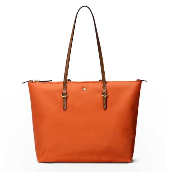 Τσάντα RALPH LAUREN Medium Keaton Nylon Tote Bag 431916737/050 Πορτοκαλί