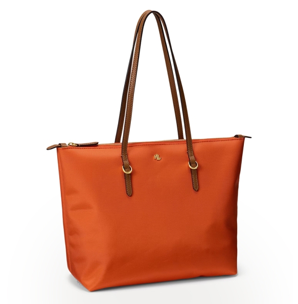 Τσάντα RALPH LAUREN Medium Keaton Nylon Tote Bag 431916737/050 Πορτοκαλί