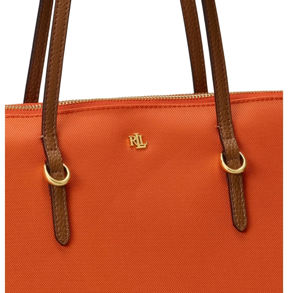 Τσάντα RALPH LAUREN Medium Keaton Nylon Tote Bag 431916737/050 Πορτοκαλί