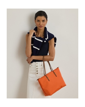 Τσάντα RALPH LAUREN Medium Keaton Nylon Tote Bag 431916737/050 Πορτοκαλί