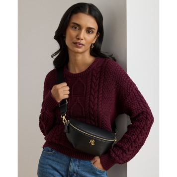 Τσαντάκι Μέσης  RALPH LAUREN Leather Marcy Belt Bag 431934832/003 Μαύρο
