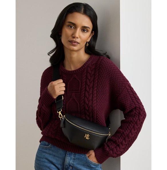 Τσαντάκι Μέσης  RALPH LAUREN Leather Marcy Belt Bag 431934832/003 Μαύρο