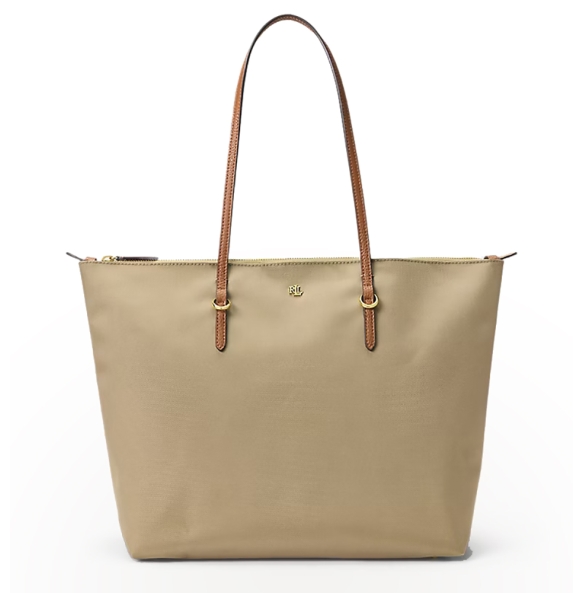 Τσάντα RALPH LAUREN Large Keaton Nylon Tote Bag 431950007/003 Σκούρο Μπεζ