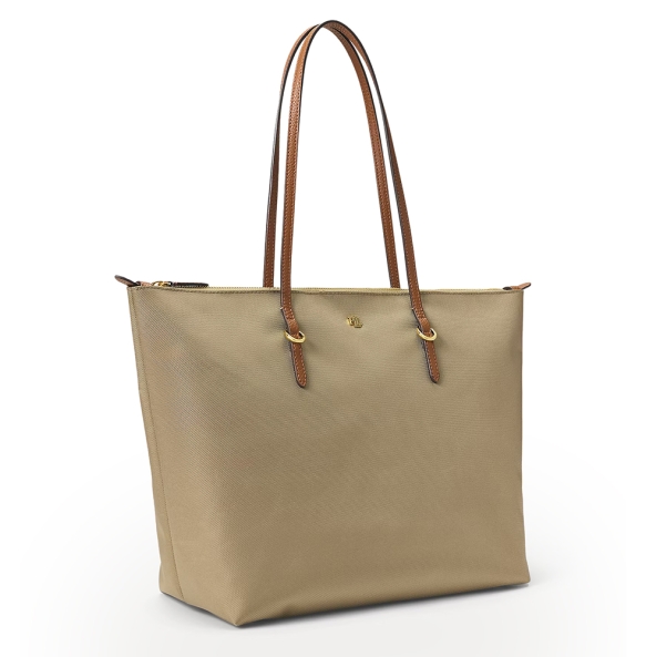 Τσάντα RALPH LAUREN Large Keaton Nylon Tote Bag 431950007/003 Σκούρο Μπεζ