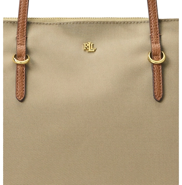 Τσάντα RALPH LAUREN Large Keaton Nylon Tote Bag 431950007/003 Σκούρο Μπεζ