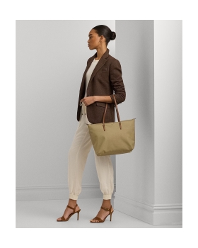 Τσάντα RALPH LAUREN Large Keaton Nylon Tote Bag 431950007/003 Σκούρο Μπεζ