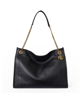 Τσάντα RALPH LAUREN Leather Large Bradley Tote Bag 431969352 Μαύρο