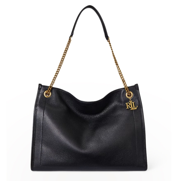 Τσάντα RALPH LAUREN Leather Large Bradley Tote Bag 431969352 Μαύρο