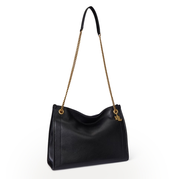 Τσάντα RALPH LAUREN Leather Large Bradley Tote Bag 431969352 Μαύρο