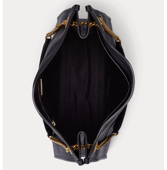 Τσάντα RALPH LAUREN Leather Large Bradley Tote Bag 431969352 Μαύρο