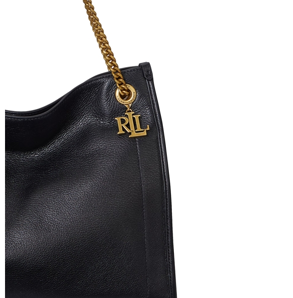 Τσάντα RALPH LAUREN Leather Large Bradley Tote Bag 431969352 Μαύρο