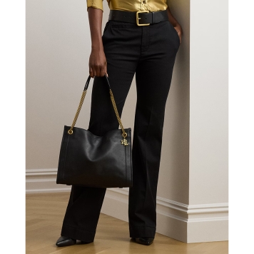 Τσάντα RALPH LAUREN Leather Large Bradley Tote Bag 431969352 Μαύρο