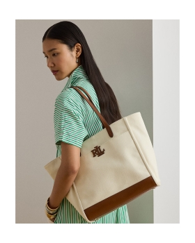Τσάντα RALPH LAUREN Canvas Large Cameryn Tote Bag 431982234/003 Ιβουάρ