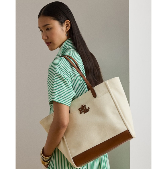 Τσάντα RALPH LAUREN Canvas Large Cameryn Tote Bag 431982234/003 Ιβουάρ