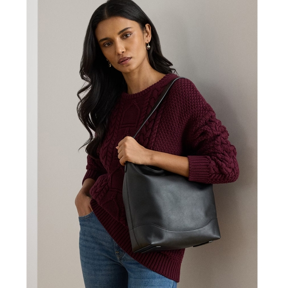 Τσάντα RALPH LAUREN Tasha Bucket Bag 431P03419 Μαύρο