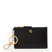 Καρτοθήκη RALPH LAUREN Leather Zip Card Case 432876731/002 Μαύρο