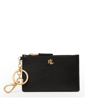 Καρτοθήκη RALPH LAUREN Leather Zip Card Case 432876731/002 Μαύρο