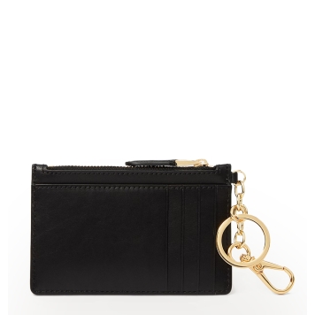 Καρτοθήκη RALPH LAUREN Leather Zip Card Case 432876731/002 Μαύρο