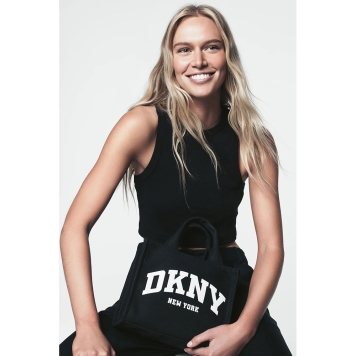 Τσάντα DKNY Hadlee Small Canvas Logo Tote Bag R41AOC80 Μαύρο