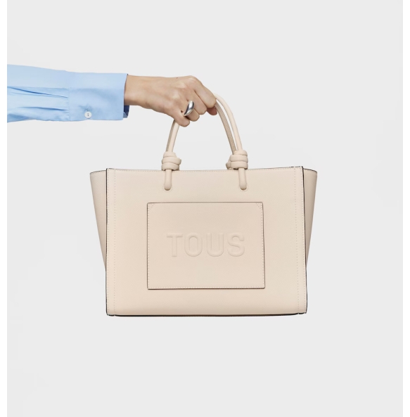 Τσάντα TOUS Shopper Medium Amaya La Rue New 2002025601 Μπεζ