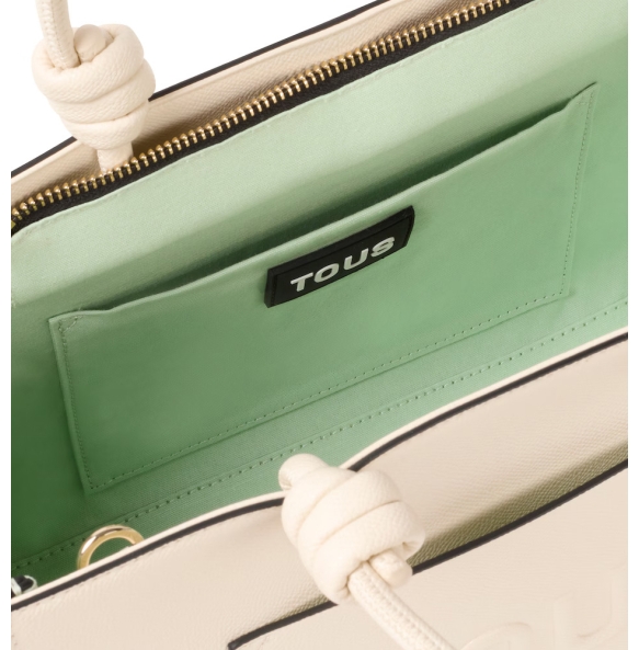 Τσάντα TOUS Shopper Medium Amaya La Rue New 2002025601 Μπεζ