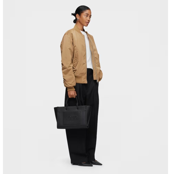 Τσάντα TOUS Shopper Medium Amaya La Rue New 2002025651 Μαύρο Τσάντα TOUS Shopper Medium Amaya La Rue New 2002025651 Μαύρο