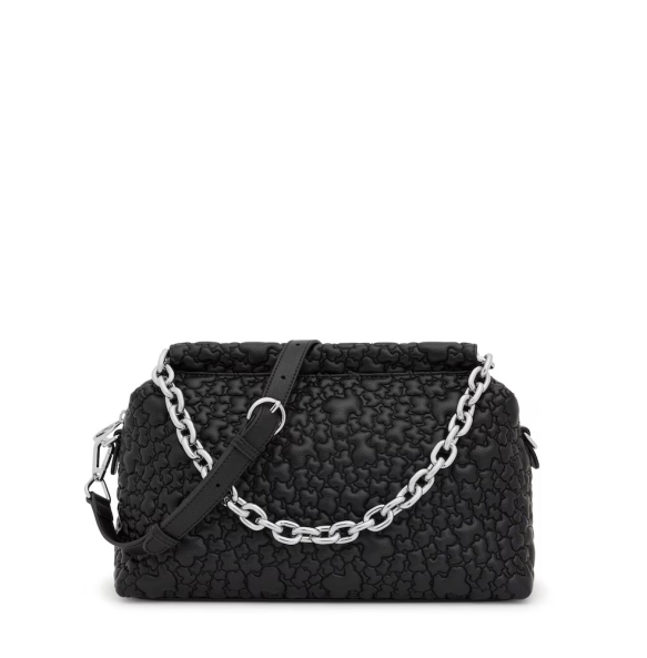 Τσάντα TOUS Bowling Medium Jane Puffy Bear 2002132351 Μαύρο Τσάντα TOUS Bowling Medium Jane Puffy Bear 2002132351 Μαύρο