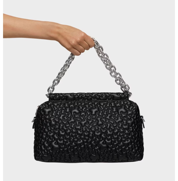 Τσάντα TOUS Bowling Medium Jane Puffy Bear 2002132351 Μαύρο Τσάντα TOUS Bowling Medium Jane Puffy Bear 2002132351 Μαύρο