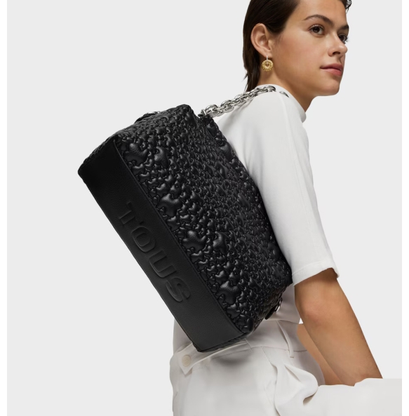 Τσάντα TOUS Bowling Medium Jane Puffy Bear 2002132351 Μαύρο Τσάντα TOUS Bowling Medium Jane Puffy Bear 2002132351 Μαύρο