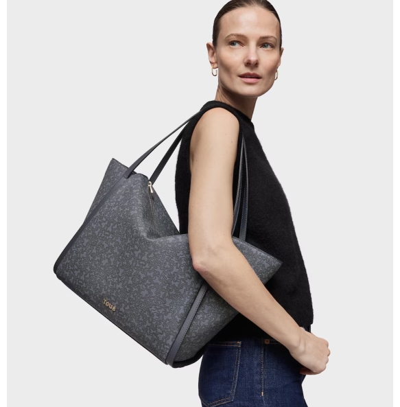 Τσάντα TOUS Capazo Large Kaos Mini Lines 2002183748 Γκρι Τσάντα TOUS Capazo Large Kaos Mini Lines 2002183748 Γκρι