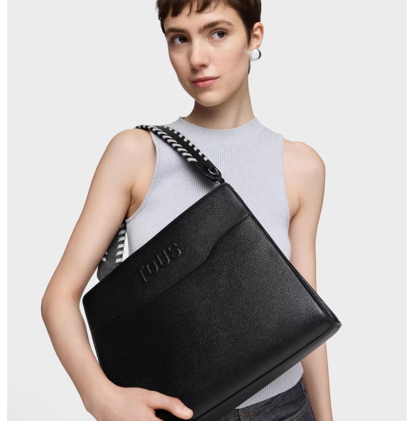 Τσάντα TOUS Shopper Medium Audree Saffiano 2002286352 Μαύρο Τσάντα TOUS Shopper Medium Audree Saffiano 2002286352 Μαύρο