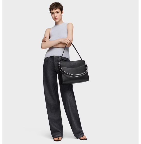 Τσάντα TOUS Shopper Medium Audree Saffiano 2002286352 Μαύρο Τσάντα TOUS Shopper Medium Audree Saffiano 2002286352 Μαύρο