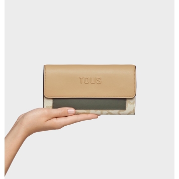 Πορτοφόλι TOUS Billetera Large Flap Kaos Icon 2002287701 Μπεζ