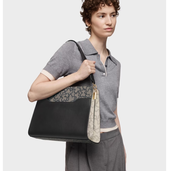 Τσάντα TOUS Shopper Medium Kaos Icon 2002296951 Μαύρο Τσάντα TOUS Shopper Medium Kaos Icon 2002296951 Μαύρο