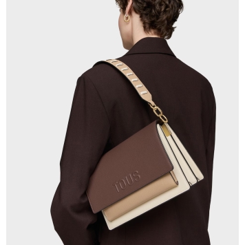 Τσάντα TOUS Bandolera Audree Saffiano 2002358201 Μπεζ