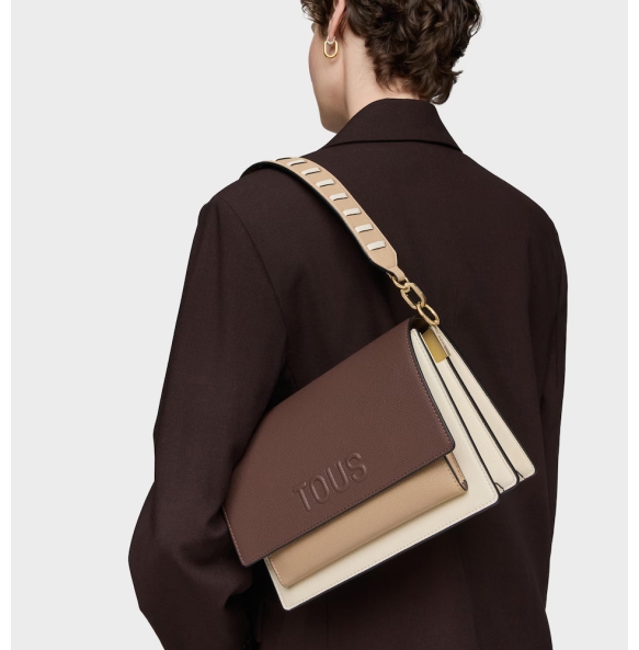 Τσάντα TOUS Bandolera Audree Saffiano 2002358201 Μπεζ