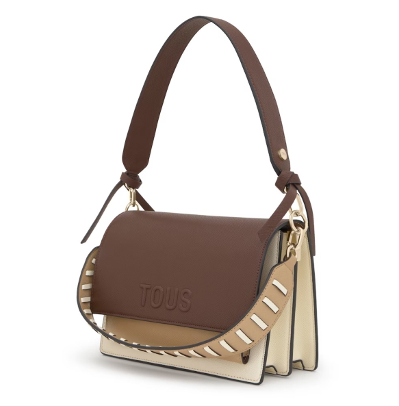 Τσάντα TOUS Bandolera Audree Saffiano 2002358201 Μπεζ