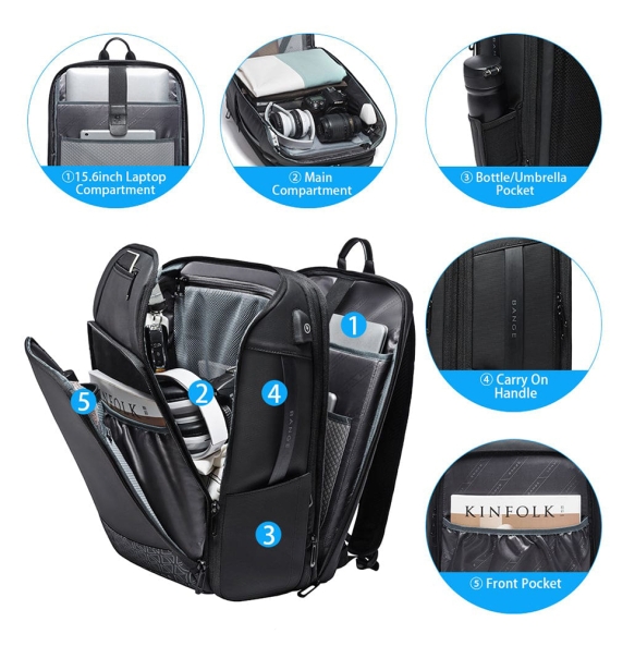 Σακίδιο πλάτης BANGE 22005 45lt Μαύρο