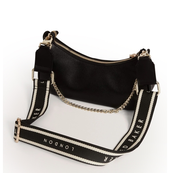 Τσάντα TED BAKER Laarna Webbing Leather Bag 281389 Μαύρο