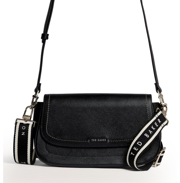 Τσάντα TED BAKER Louiize Webbing Leather Flapover Bag 283918 Μαύρο Τσάντα TED BAKER Louiize Webbing Leather Flapover Bag 283918 Μαύρο