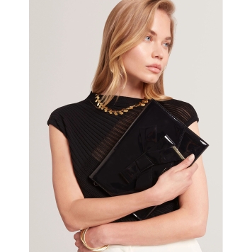 Φάκελος TED BAKER Nikkey Knot Bow Pouch 283898 Μαύρο