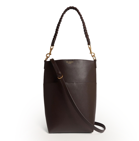 Τσάντα TED BAKER Wannda Leather Medium Bucket Bag 281740 Καφέ