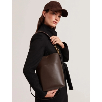 Τσάντα TED BAKER Wannda Leather Medium Bucket Bag 281740 Καφέ