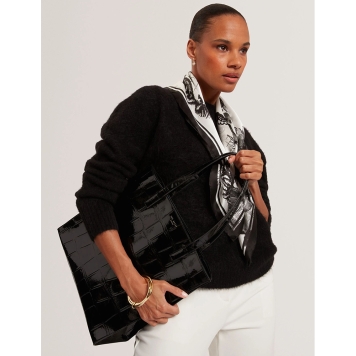 Τσάντα TED BAKER Vannda Croc Large Icon Bag 281935 Μαύρο