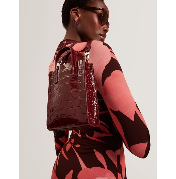 Τσάντα TED BAKER Wenissa Croc Mini Icon Bag 281944 Μπορντό Τσάντα TED BAKER Wenissa Croc Mini Icon Bag 281944 Μπορντό