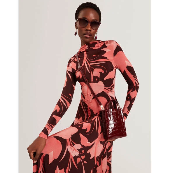 Τσάντα TED BAKER Wenissa Croc Mini Icon Bag 281944 Μπορντό Τσάντα TED BAKER Wenissa Croc Mini Icon Bag 281944 Μπορντό