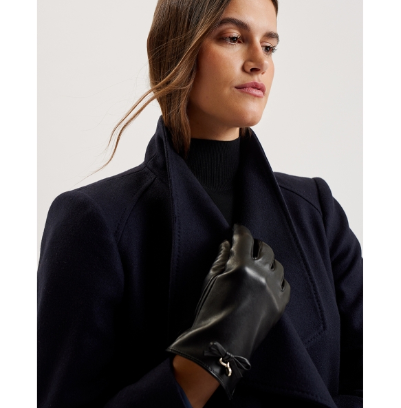 Γάντια TED BAKER Sheryys Bow Detail Leather 281986 Μαύρο