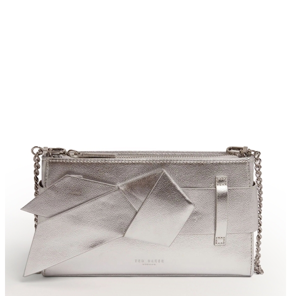 Τσάντα TED BAKER Jimmah Bow Clutch 282264 Ασημί